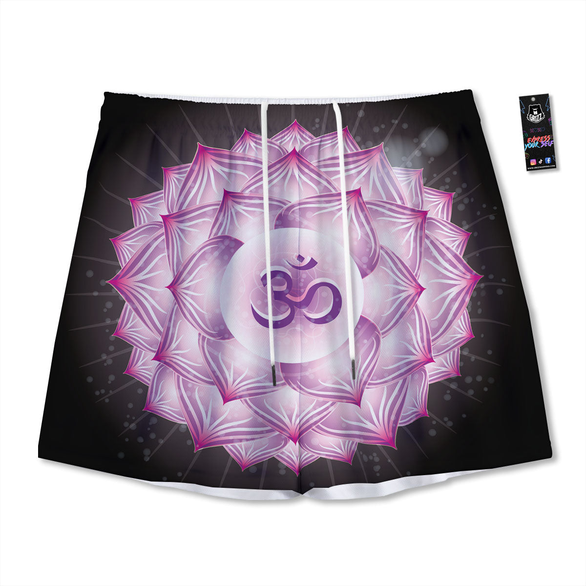 Spiritual Sahasrara Chakra Print Mesh Shorts