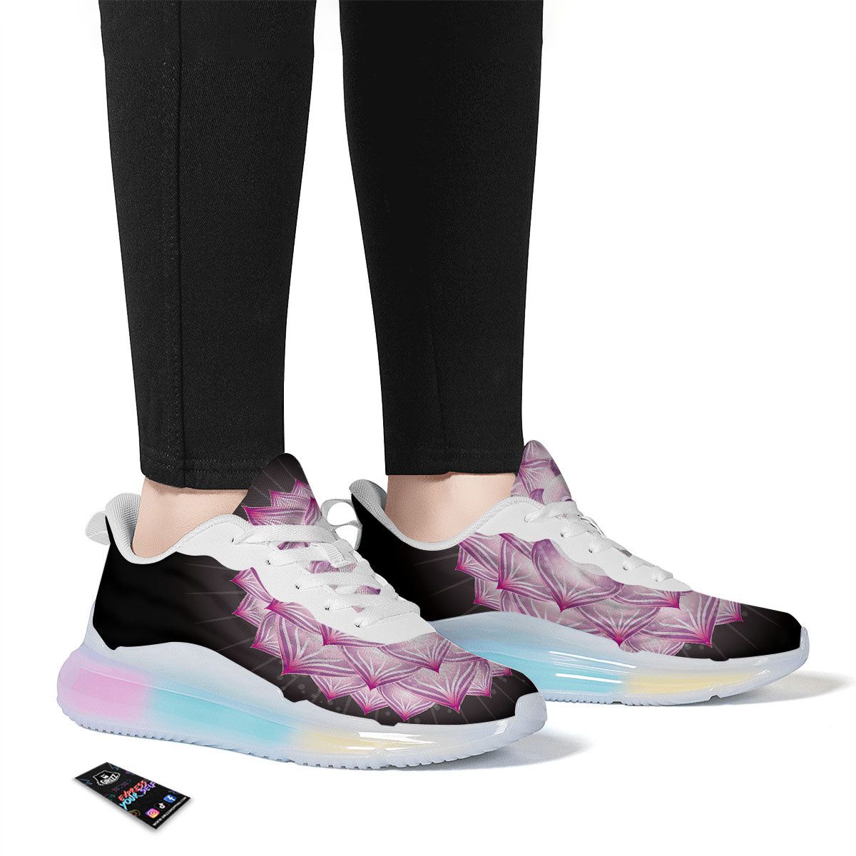 Spiritual Sahasrara Chakra Print Running Sneakers-grizzshop
