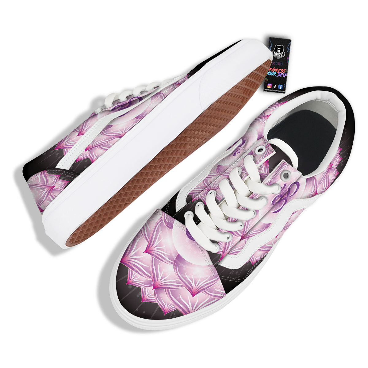 Spiritual Sahasrara Chakra Print Skate Shoes-grizzshop