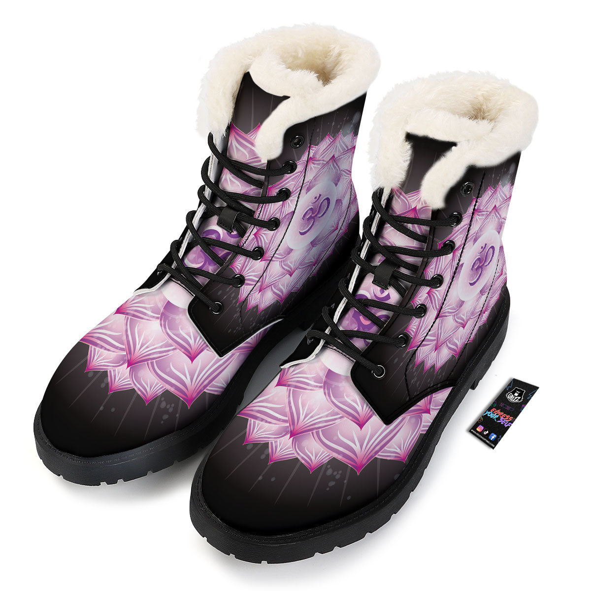 Spiritual Sahasrara Chakra Print Winter Boots-grizzshop