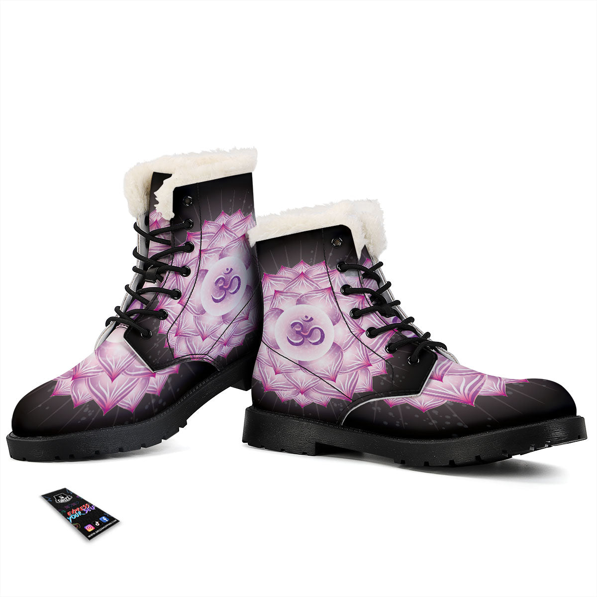Spiritual Sahasrara Chakra Print Winter Boots-grizzshop