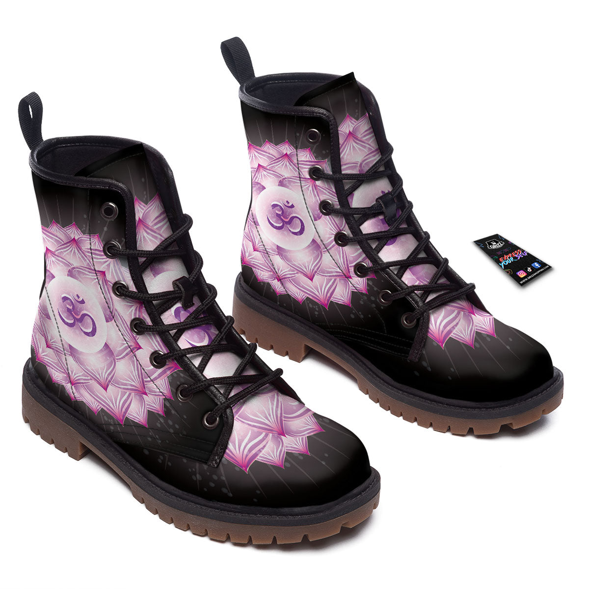 Spiritual Sahasrara Chakra Print Work Boots-grizzshop
