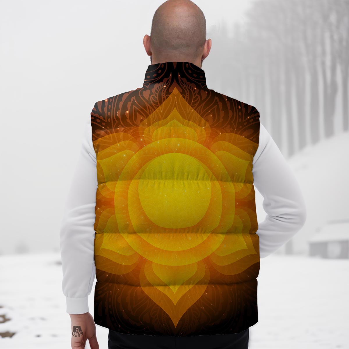Spiritual Swadhisthana Chakra Print Down Vest