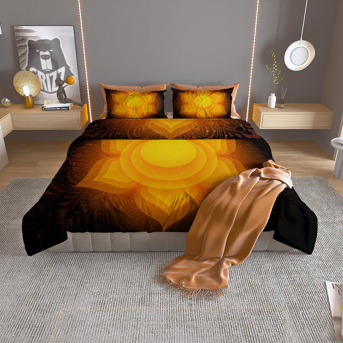 Spiritual Swadhisthana Chakra Print Duvet Cover Bedding Set