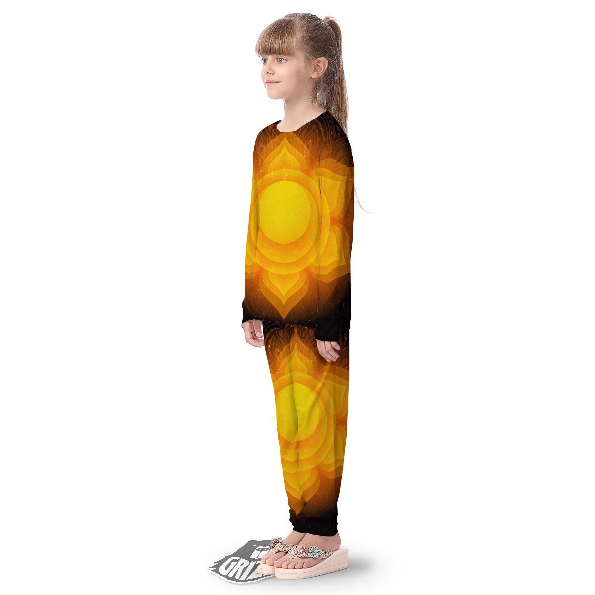 Spiritual Swadhisthana Chakra Print Kid's Pajamas-grizzshop