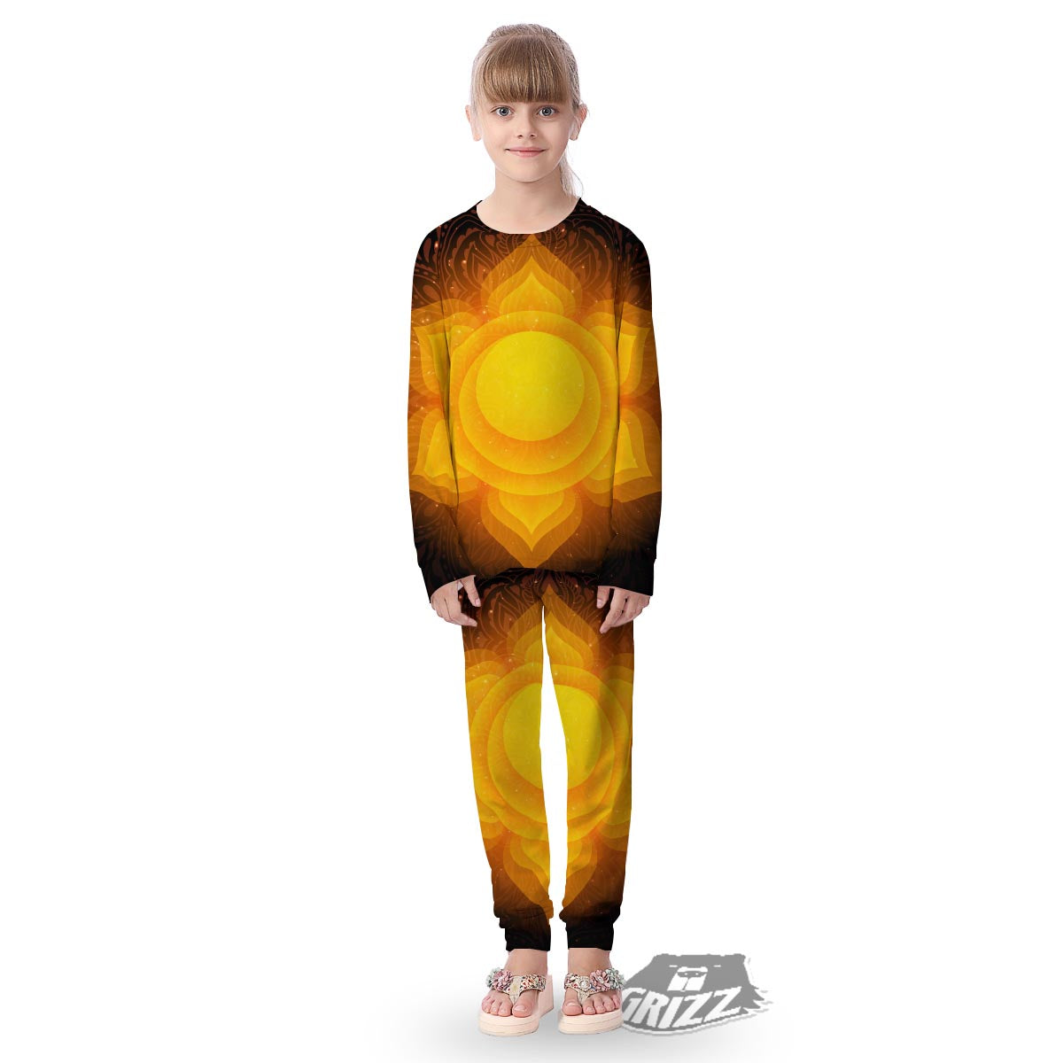 Spiritual Swadhisthana Chakra Print Kid's Pajamas-grizzshop
