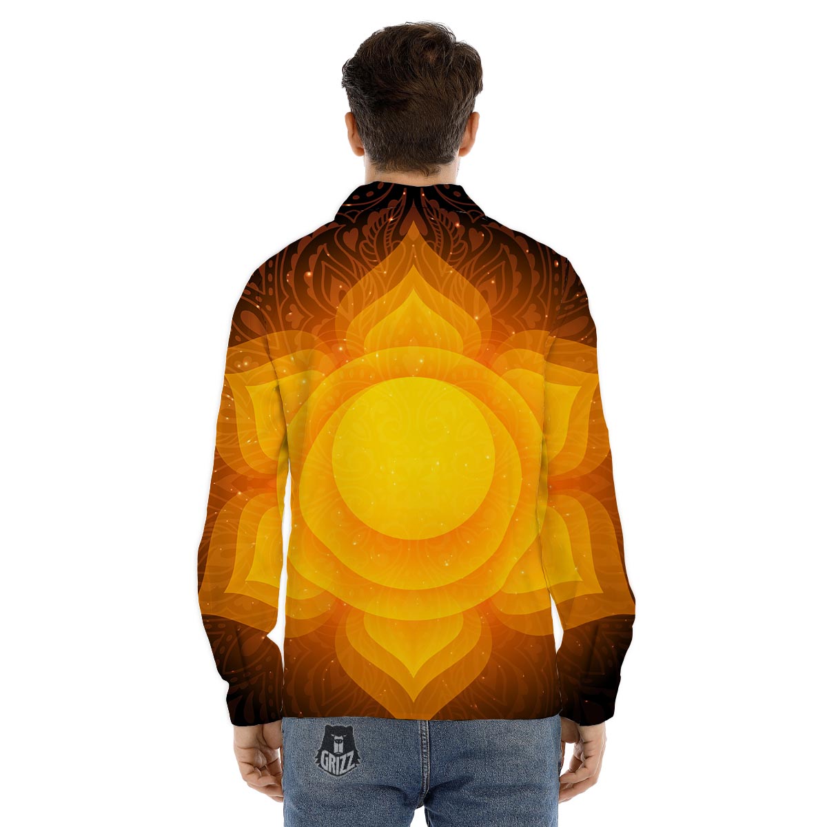 Spiritual Swadhisthana Chakra Print Men's Dress Shirts-grizzshop