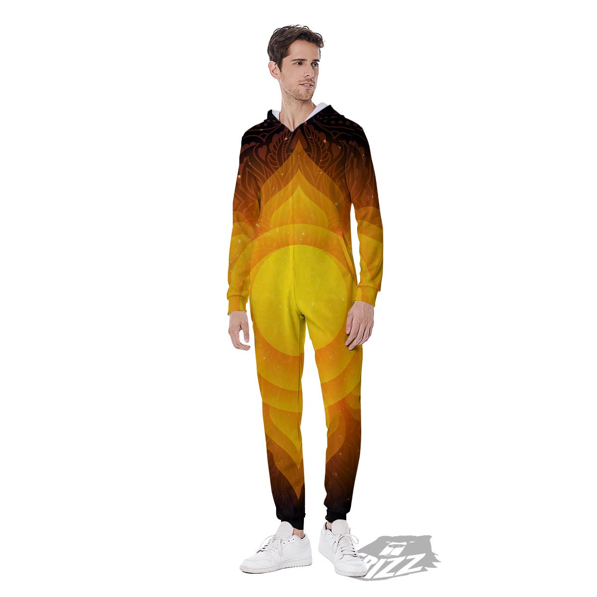 Spiritual Swadhisthana Chakra Print Men's Jumpsuit-grizzshop