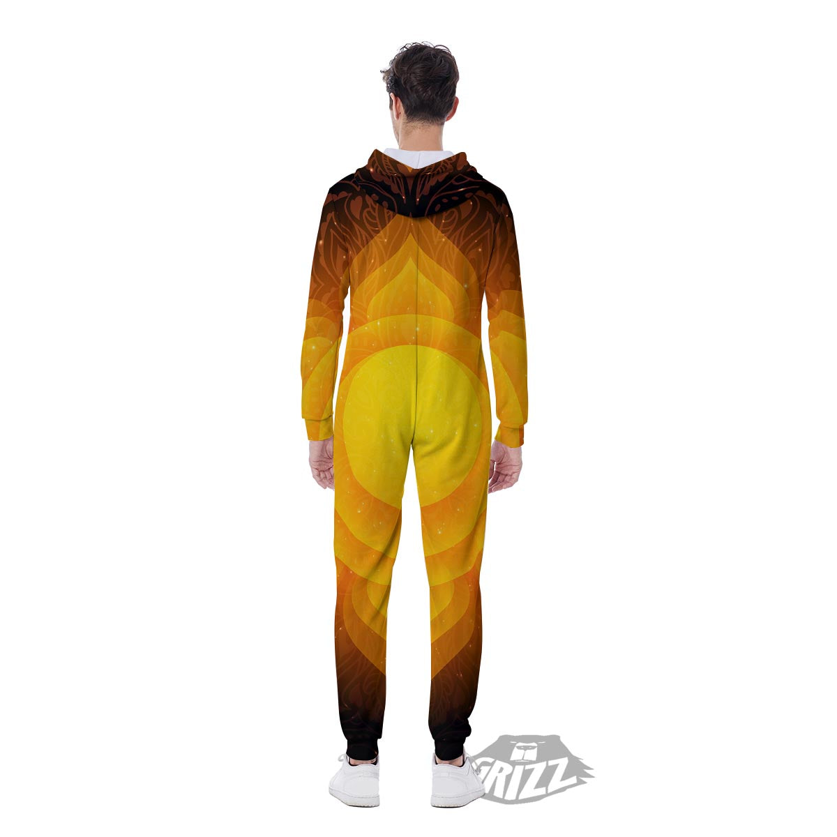 Spiritual Swadhisthana Chakra Print Men's Jumpsuit-grizzshop