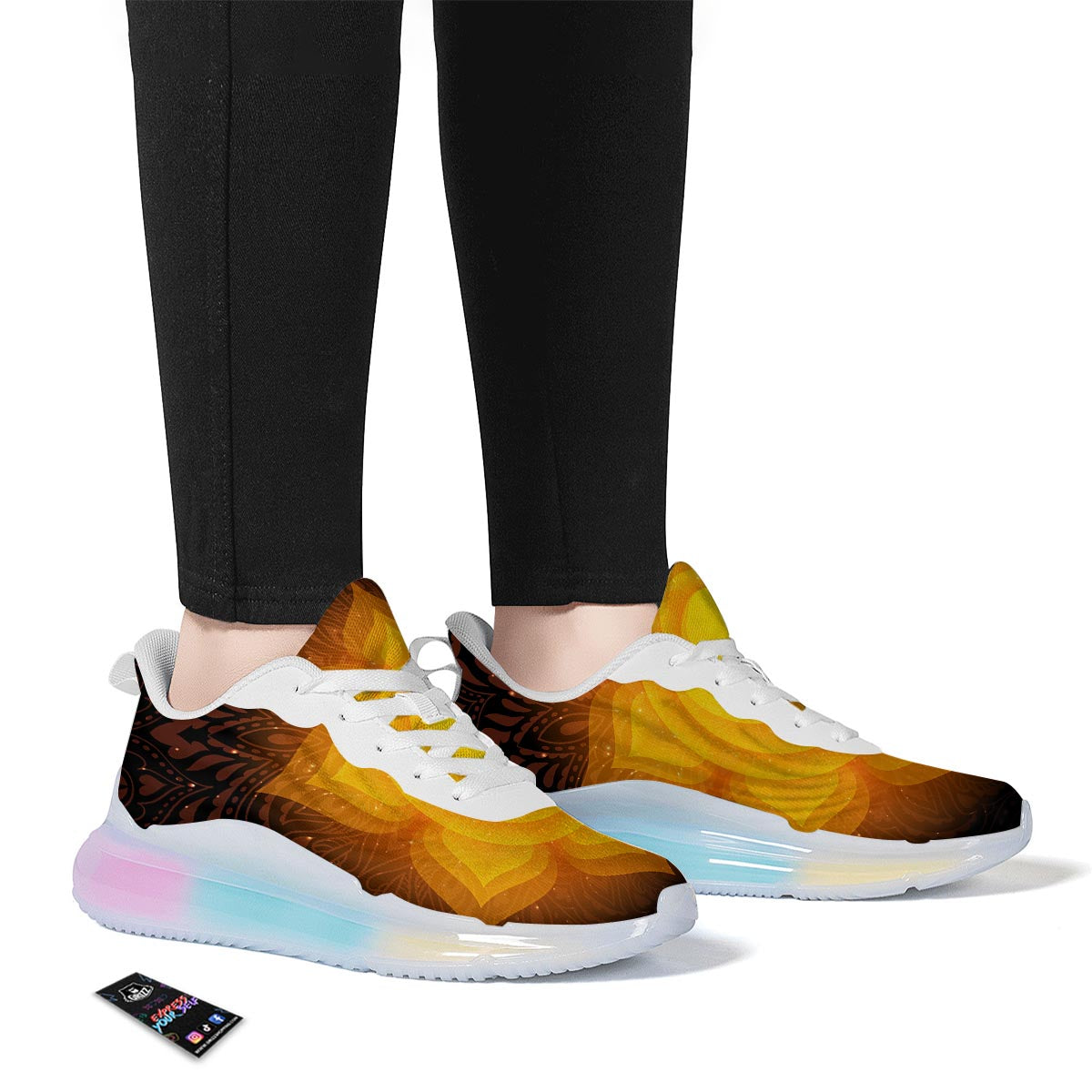Spiritual Swadhisthana Chakra Print Running Sneakers-grizzshop