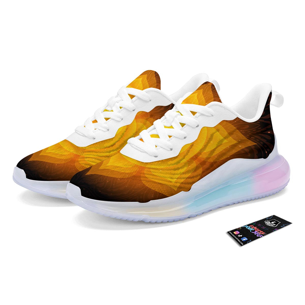 Spiritual Swadhisthana Chakra Print Running Sneakers-grizzshop