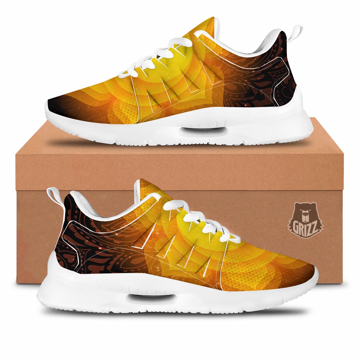 Spiritual Swadhisthana Chakra Print Tennis Shoes-grizzshop