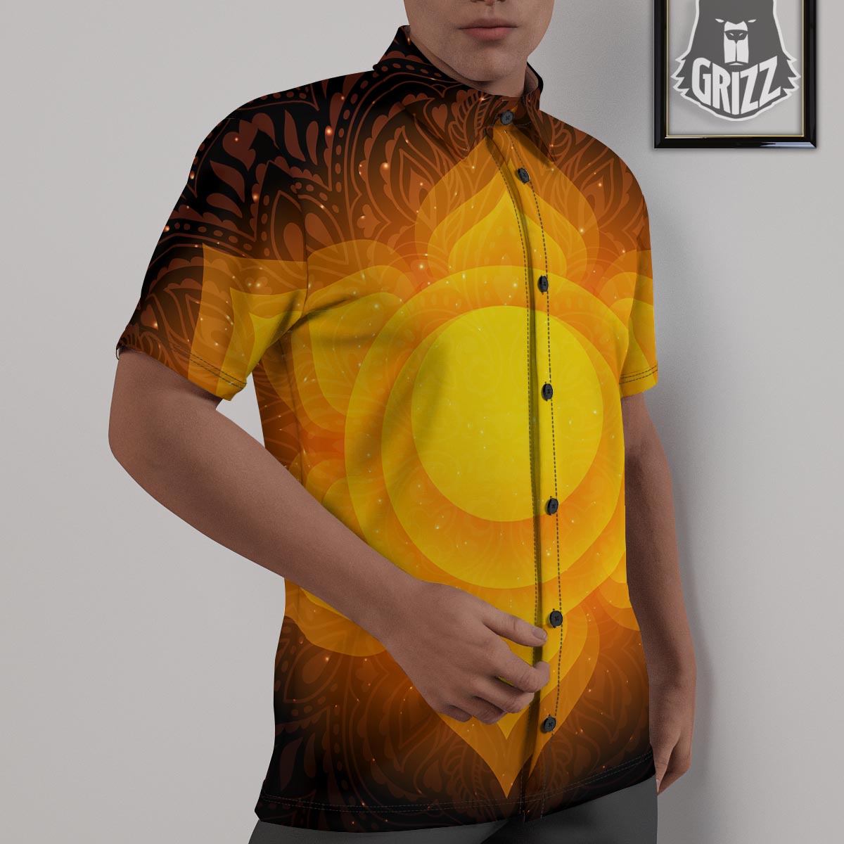 Spiritual Swadhisthana Chakra Print Untucked Shirts-grizzshop