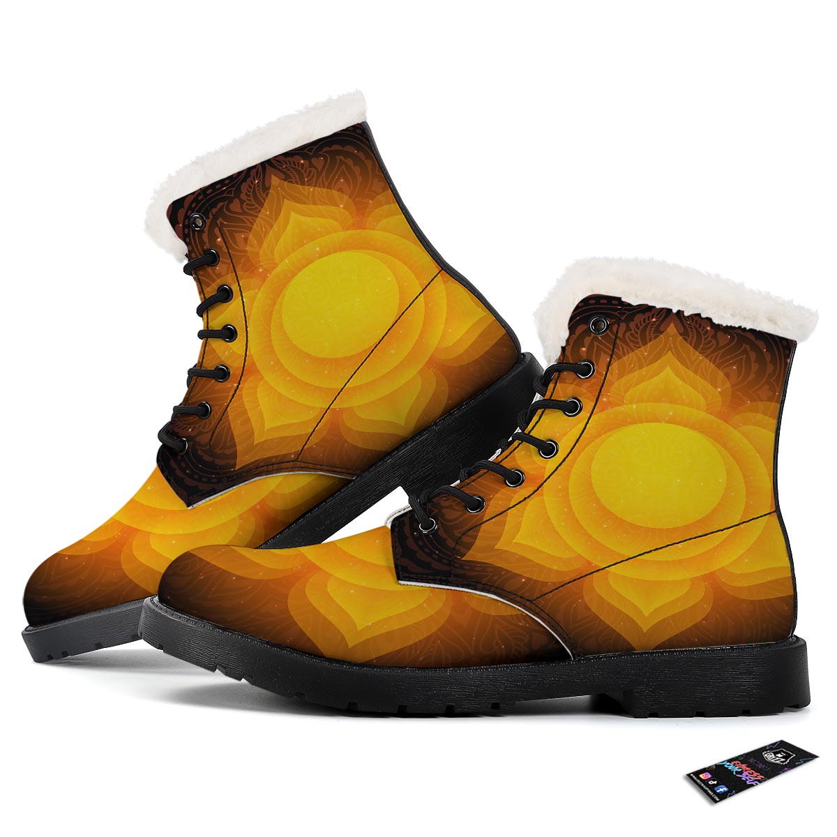 Spiritual Swadhisthana Chakra Print Winter Boots-grizzshop