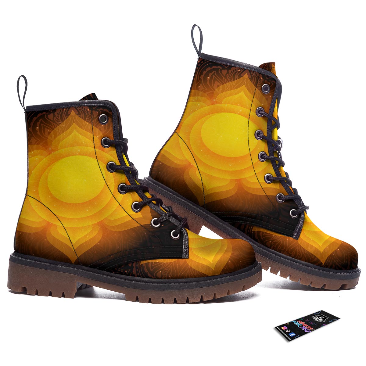 Spiritual Swadhisthana Chakra Print Work Boots-grizzshop