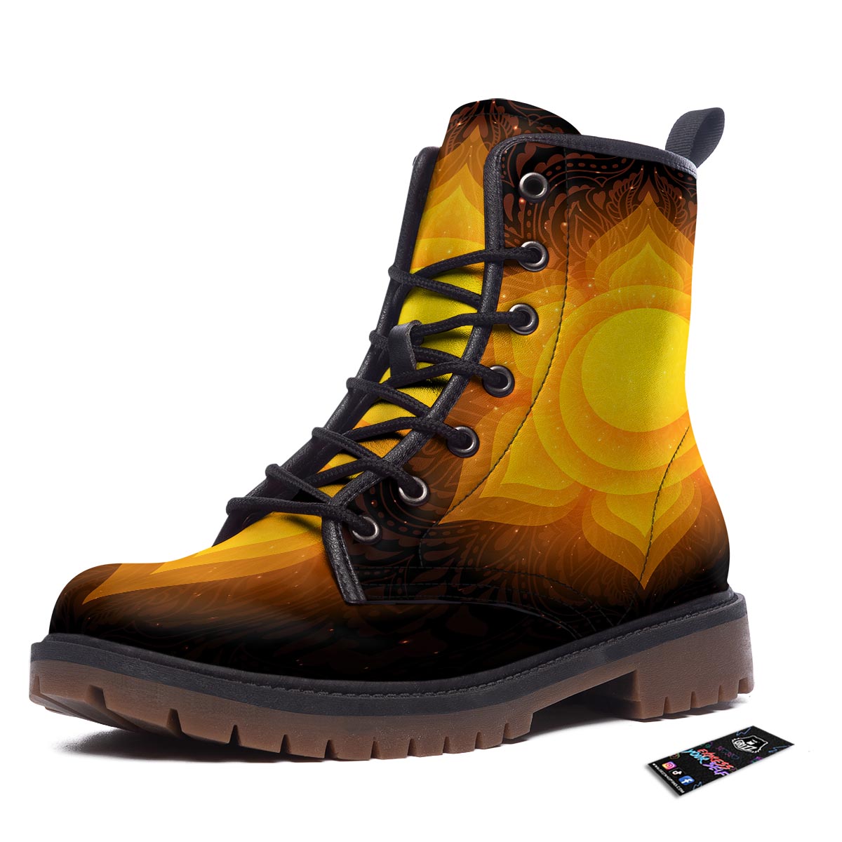 Spiritual Swadhisthana Chakra Print Work Boots-grizzshop