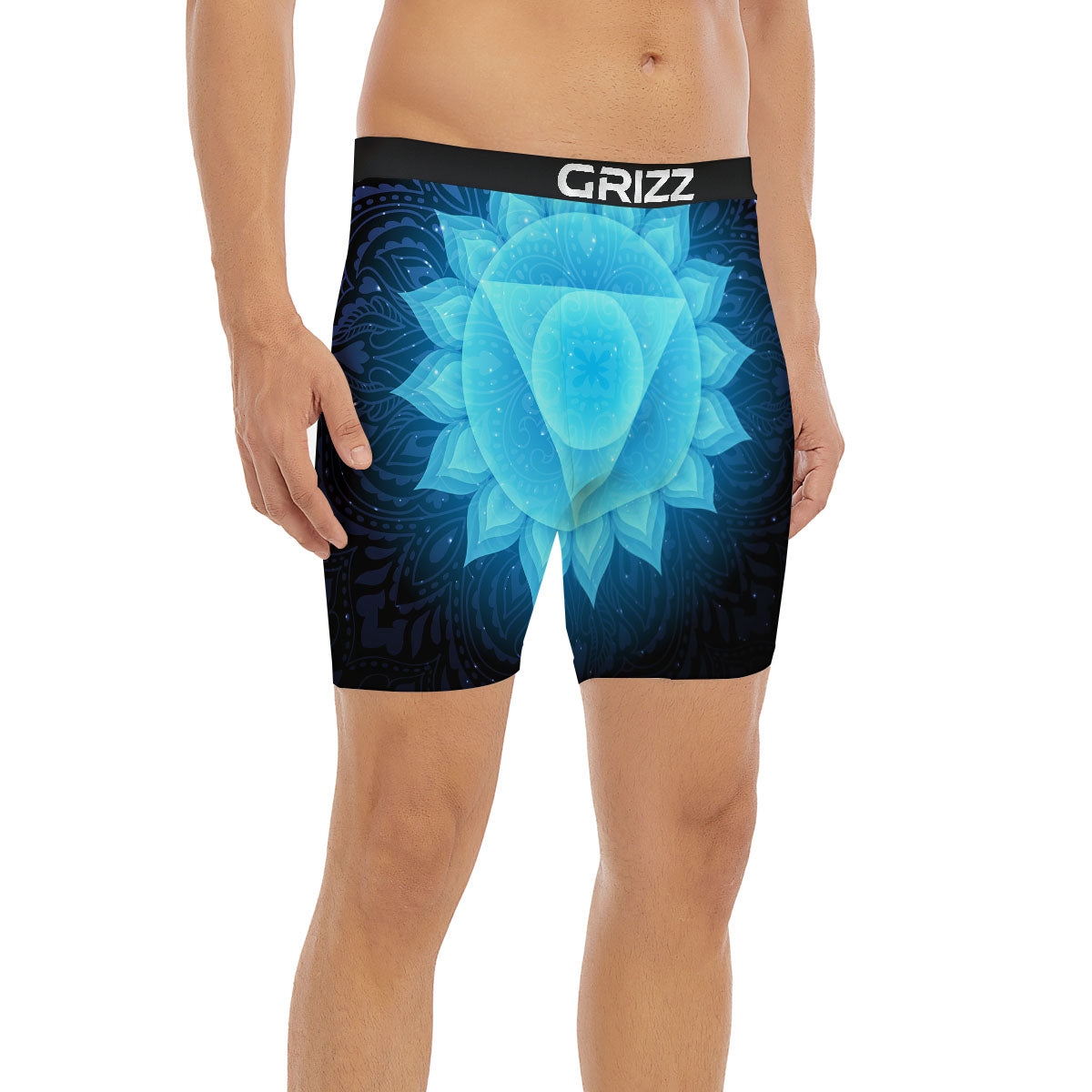Spiritual Vishuddha Chakra Print Boxer Briefs-grizzshop