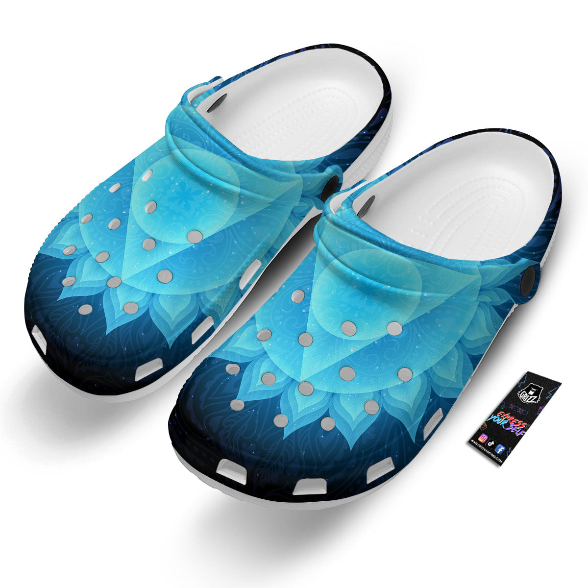 Spiritual Vishuddha Chakra Print Clog-grizzshop