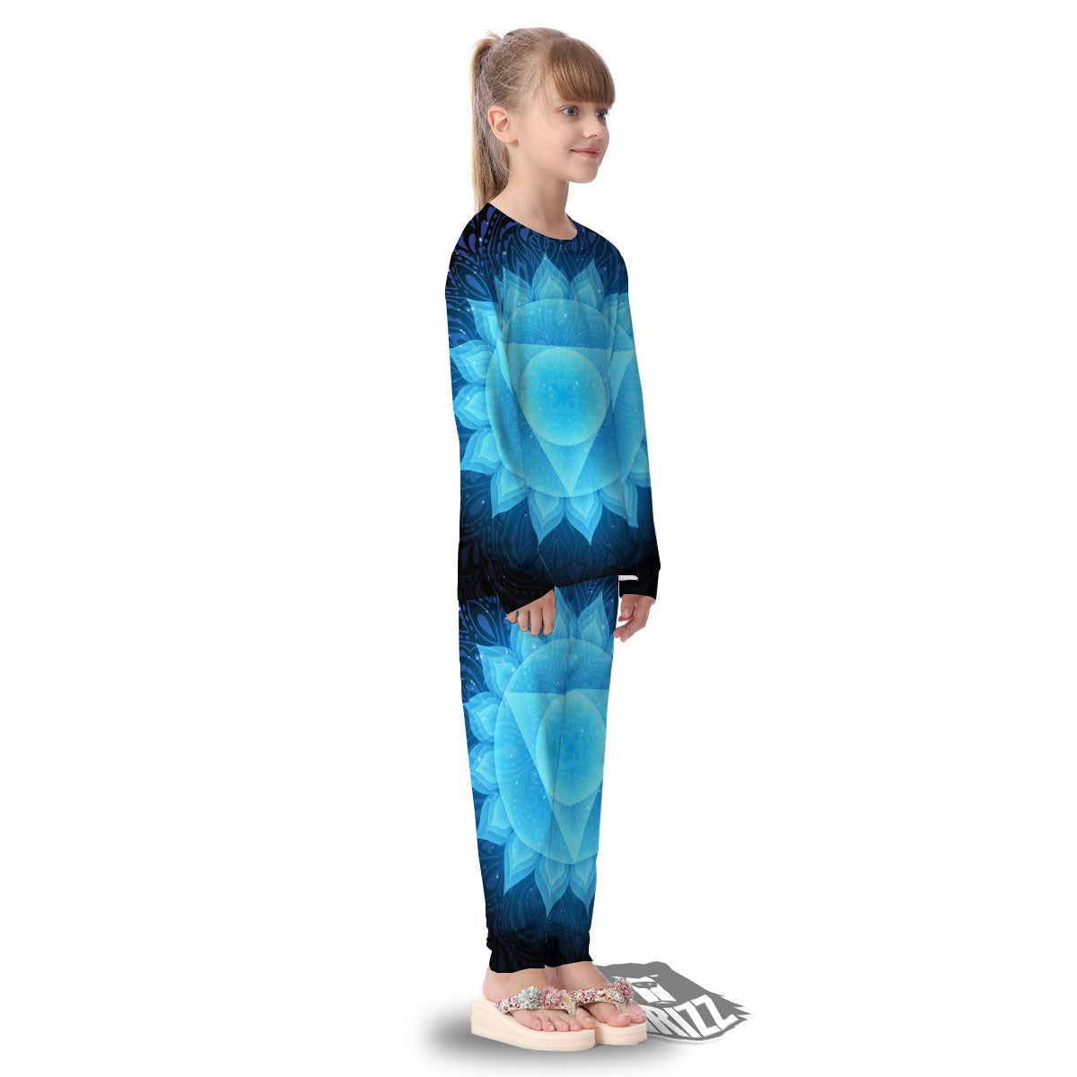 Spiritual Vishuddha Chakra Print Kid's Pajamas-grizzshop