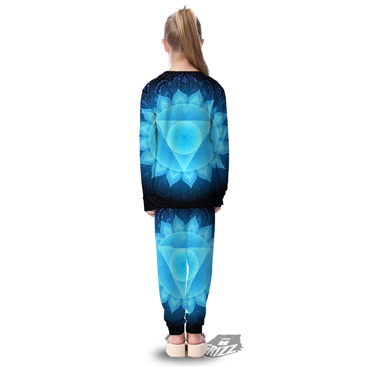Spiritual Vishuddha Chakra Print Kid's Pajamas-grizzshop
