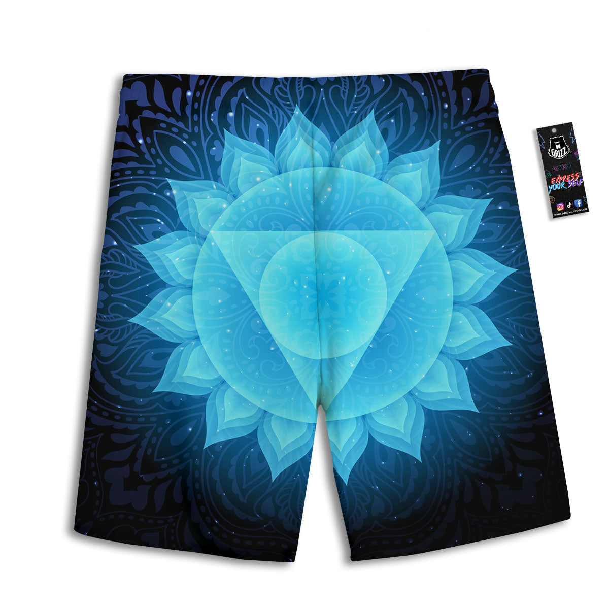 Spiritual Vishuddha Chakra Print Men's Athletic Shorts