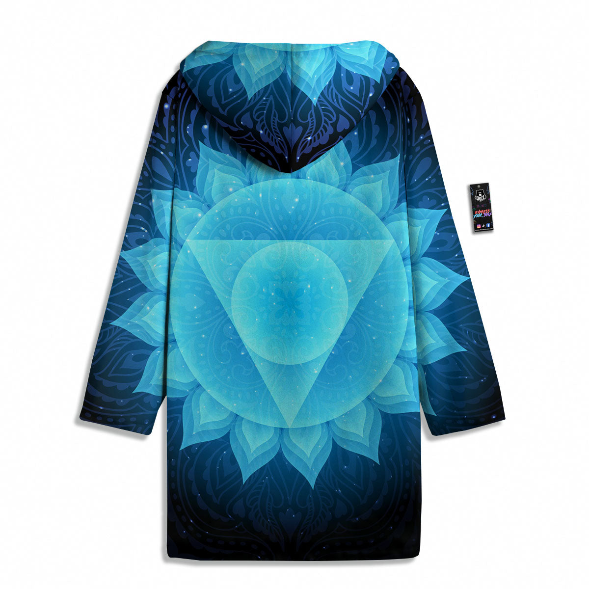 Spiritual Vishuddha Chakra Print Men's Windbreaker Jacket-grizzshop