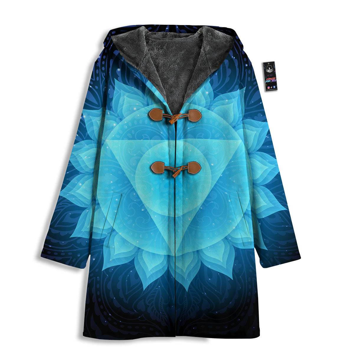 Spiritual Vishuddha Chakra Print Men's Windbreaker Jacket-grizzshop