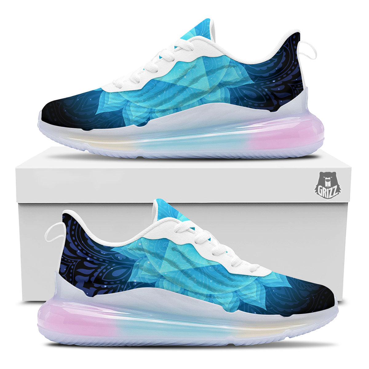 Spiritual Vishuddha Chakra Print Running Sneakers-grizzshop