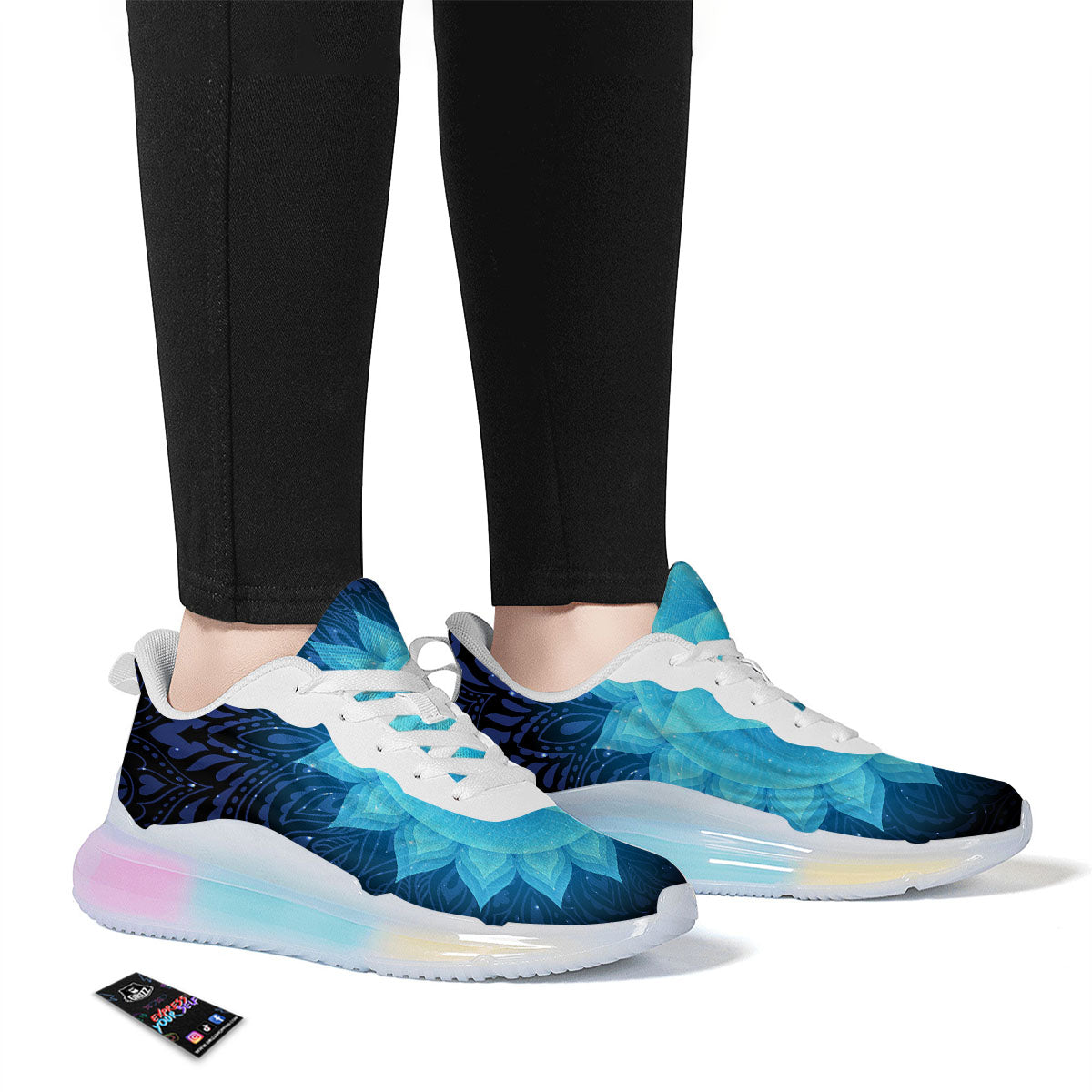 Spiritual Vishuddha Chakra Print Running Sneakers-grizzshop