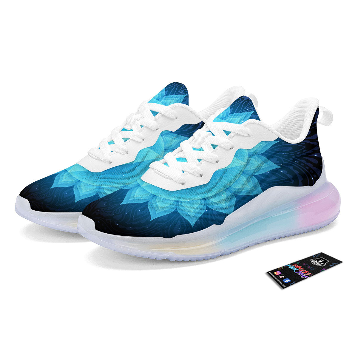 Spiritual Vishuddha Chakra Print Running Sneakers-grizzshop