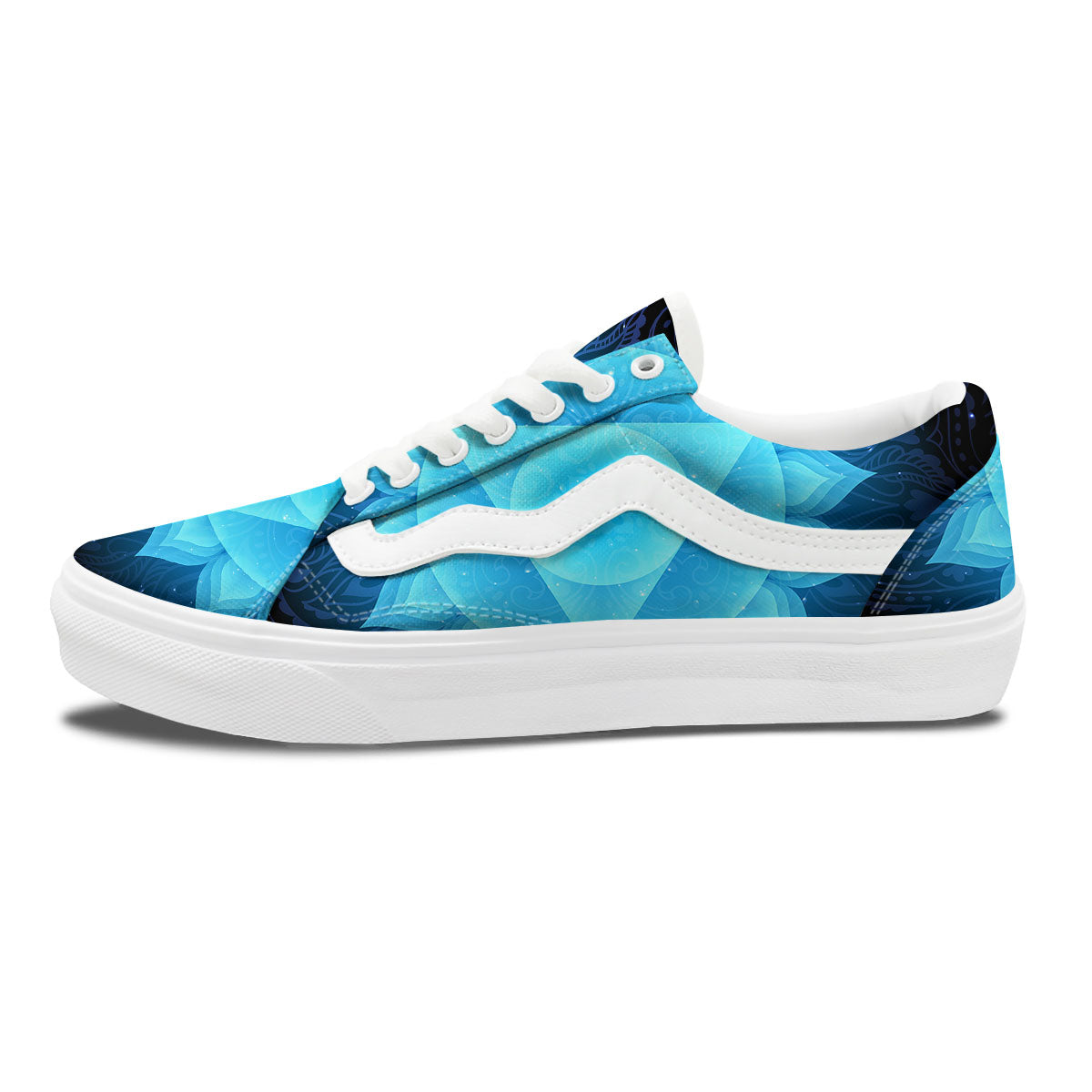 Spiritual Vishuddha Chakra Print Skate Shoes-grizzshop
