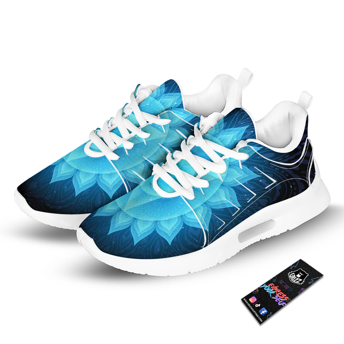 Spiritual Vishuddha Chakra Print Tennis Shoes-grizzshop