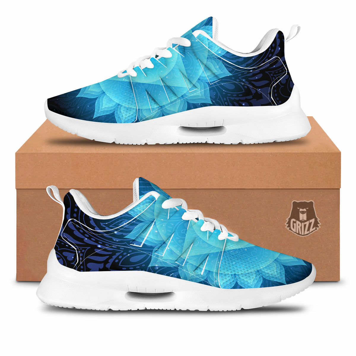 Spiritual Vishuddha Chakra Print Tennis Shoes-grizzshop