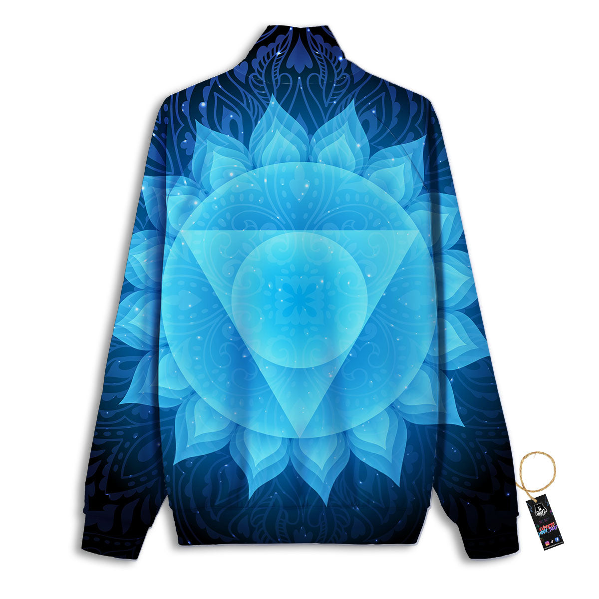 Spiritual Vishuddha Chakra Print Track Jacket-grizzshop