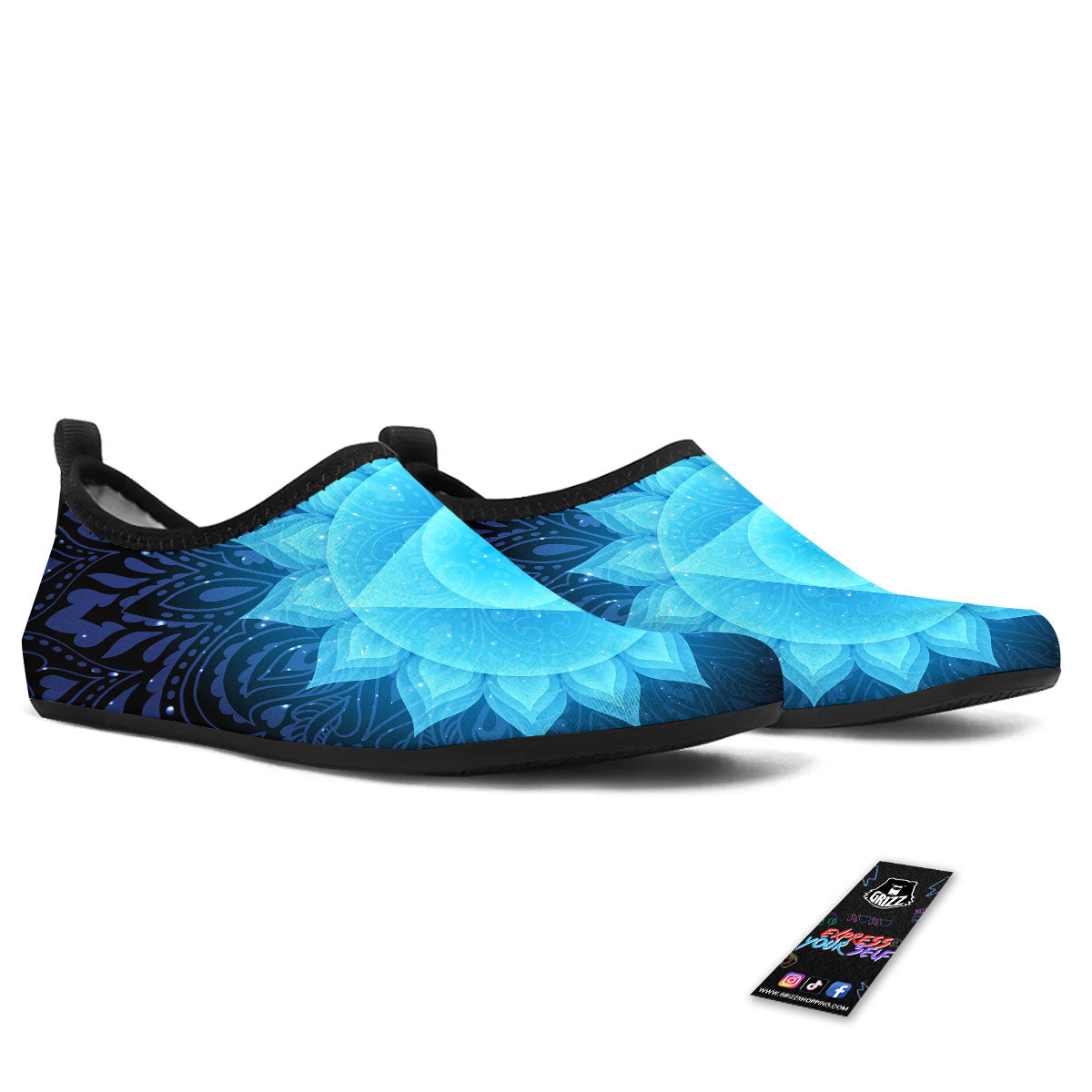 Spiritual Vishuddha Chakra Print Water Shoes-grizzshop