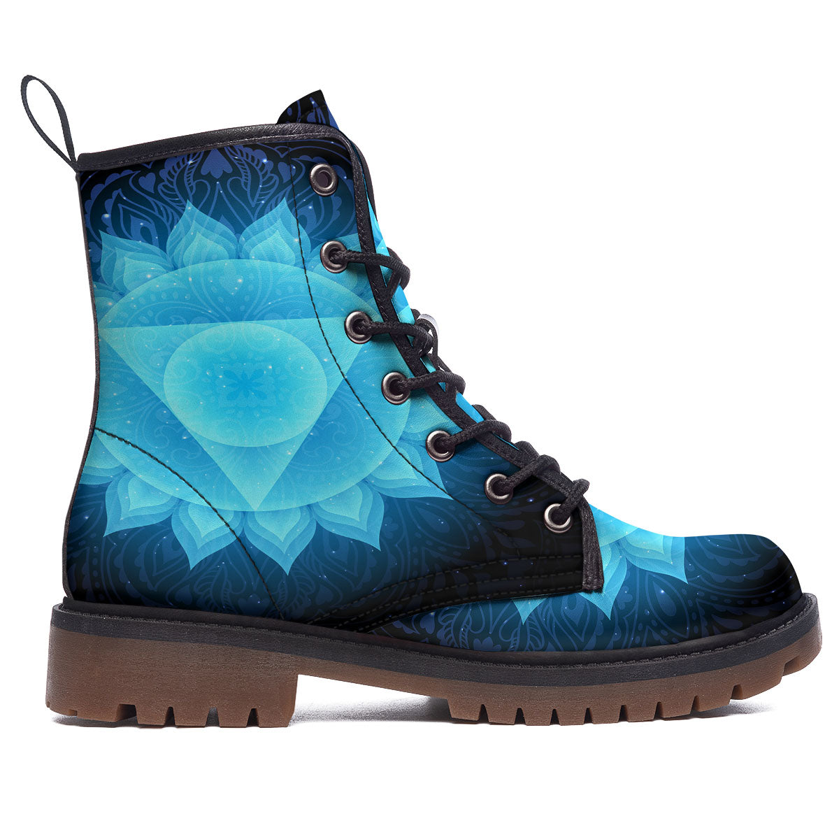 Spiritual Vishuddha Chakra Print Work Boots-grizzshop