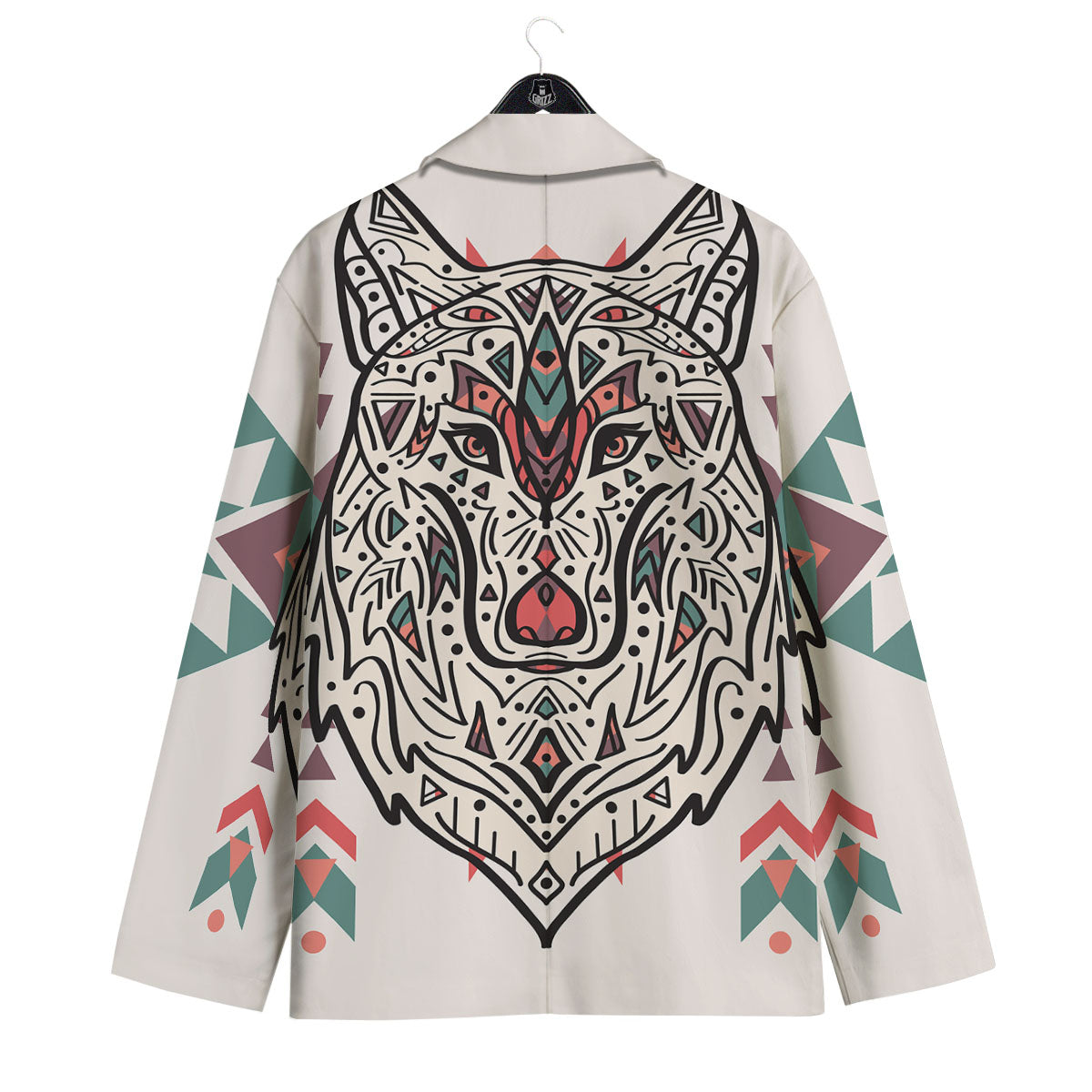 Spiritual Wolf Native American Print Men's Sport Coat-grizzshop