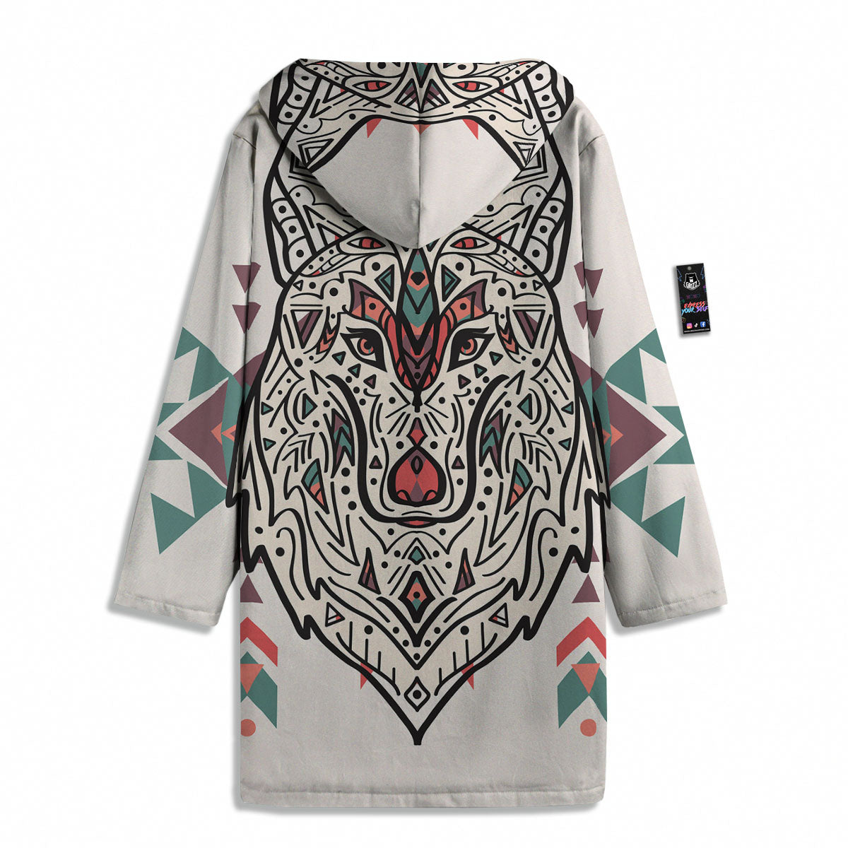 Spiritual Wolf Native American Print Men's Windbreaker Jacket-grizzshop
