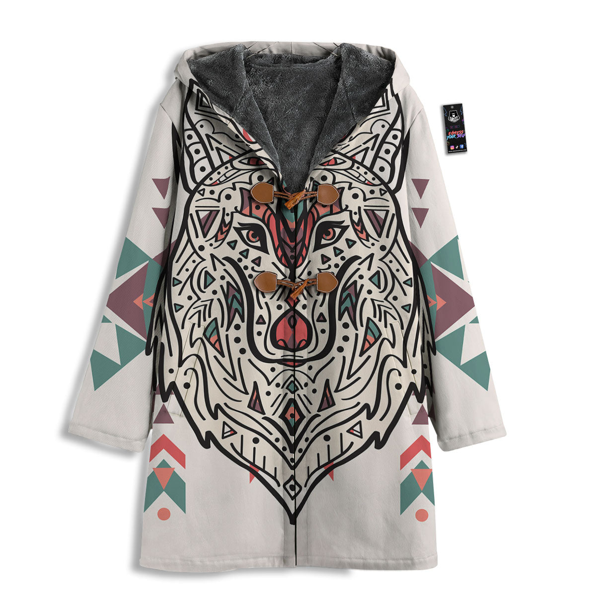 Spiritual Wolf Native American Print Men's Windbreaker Jacket-grizzshop
