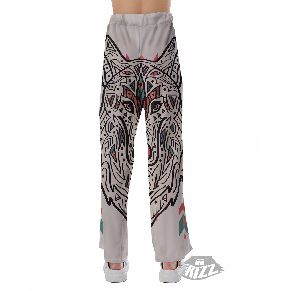 Spiritual Wolf Native American Print Pajama Pants-grizzshop
