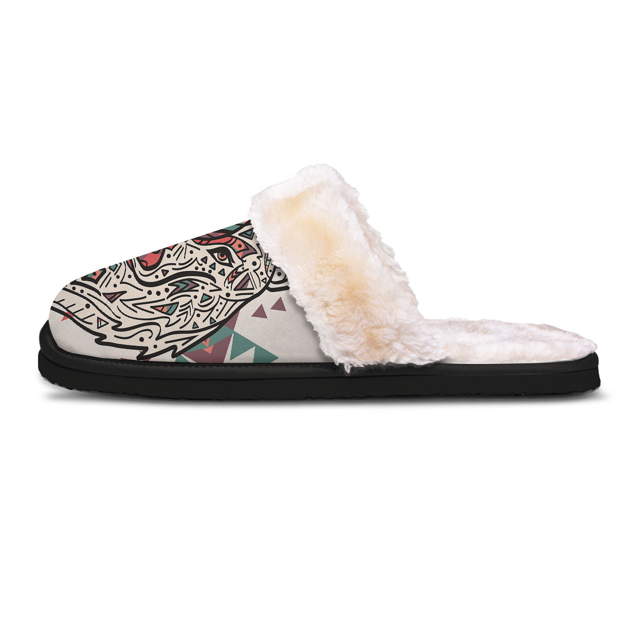 Spiritual Wolf Native American Print Slippers-grizzshop