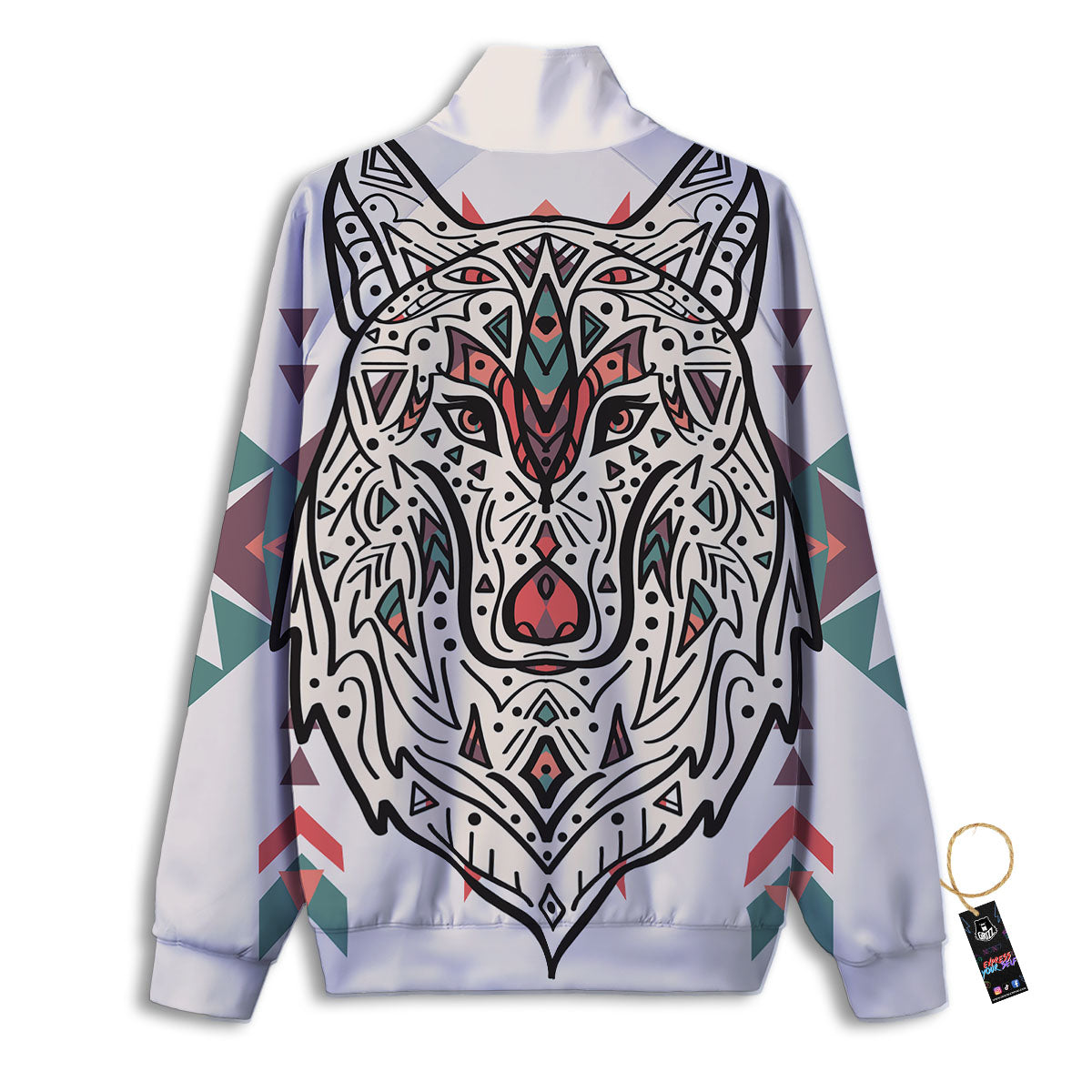 Spiritual Wolf Native American Print Track Jacket-grizzshop
