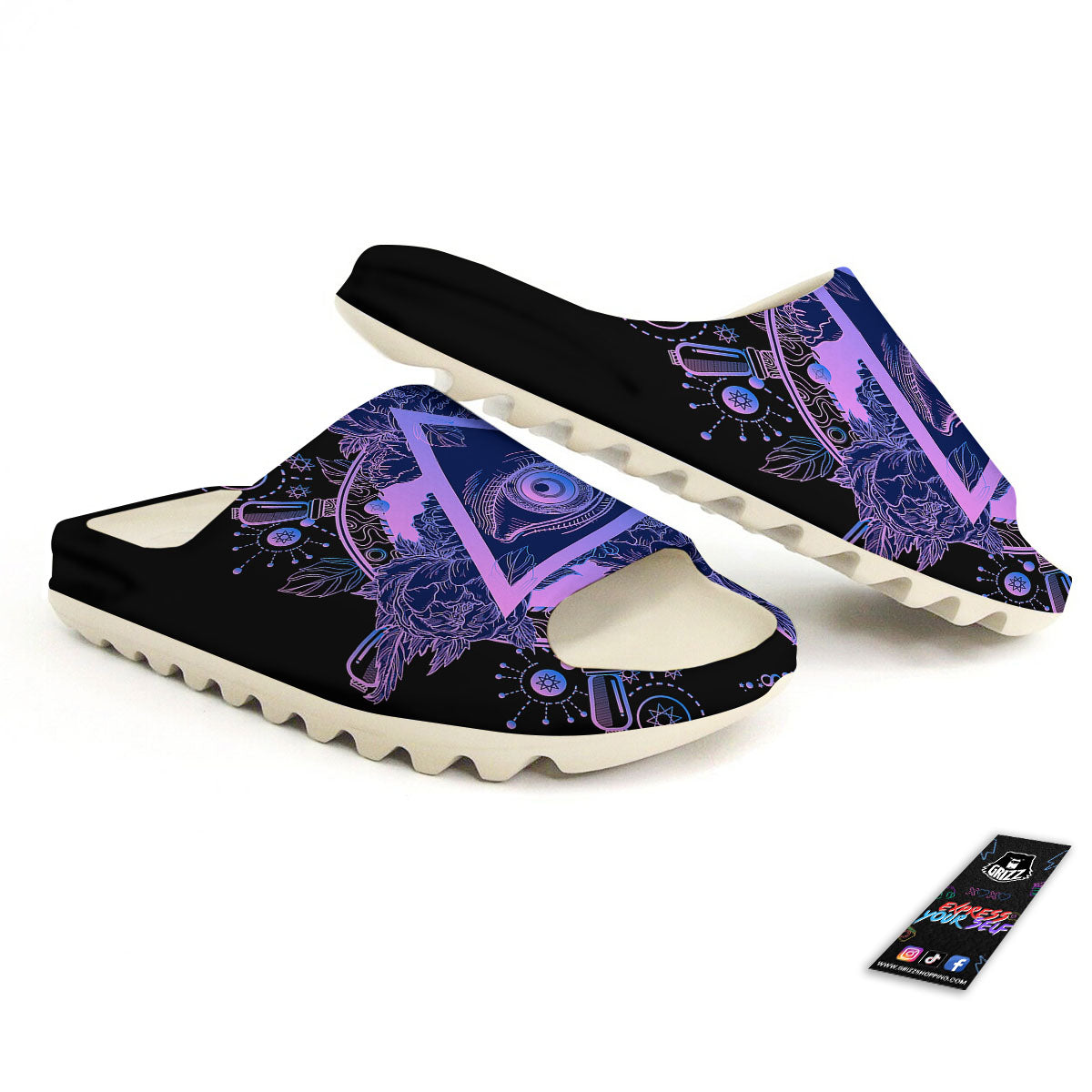 Spiritual Eye Of Providence Print Sandals-grizzshop