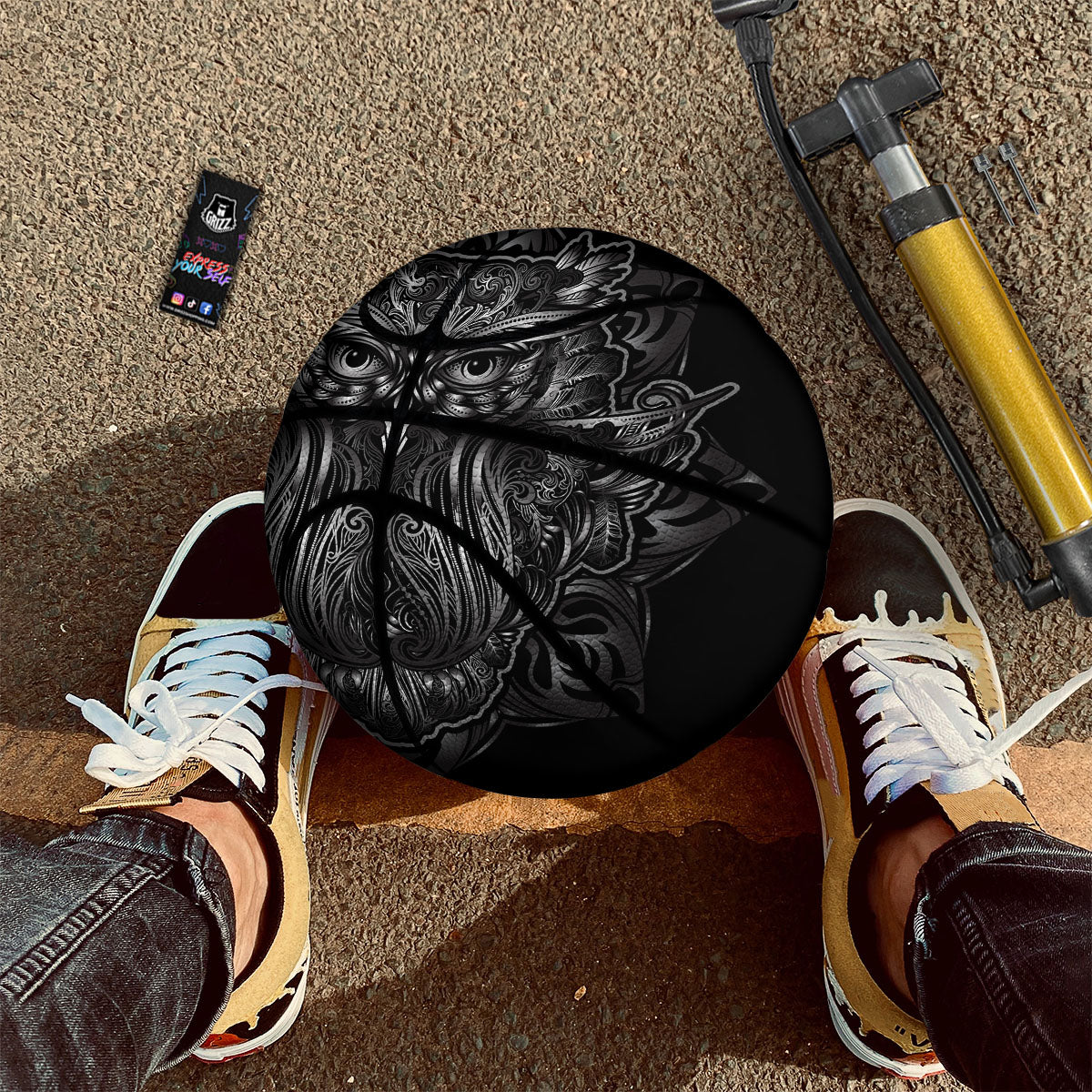 Striped USA Print Pattern Basketball