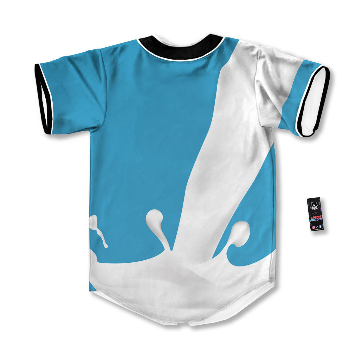 Splash Milk Print Baseball Jersey-grizzshop