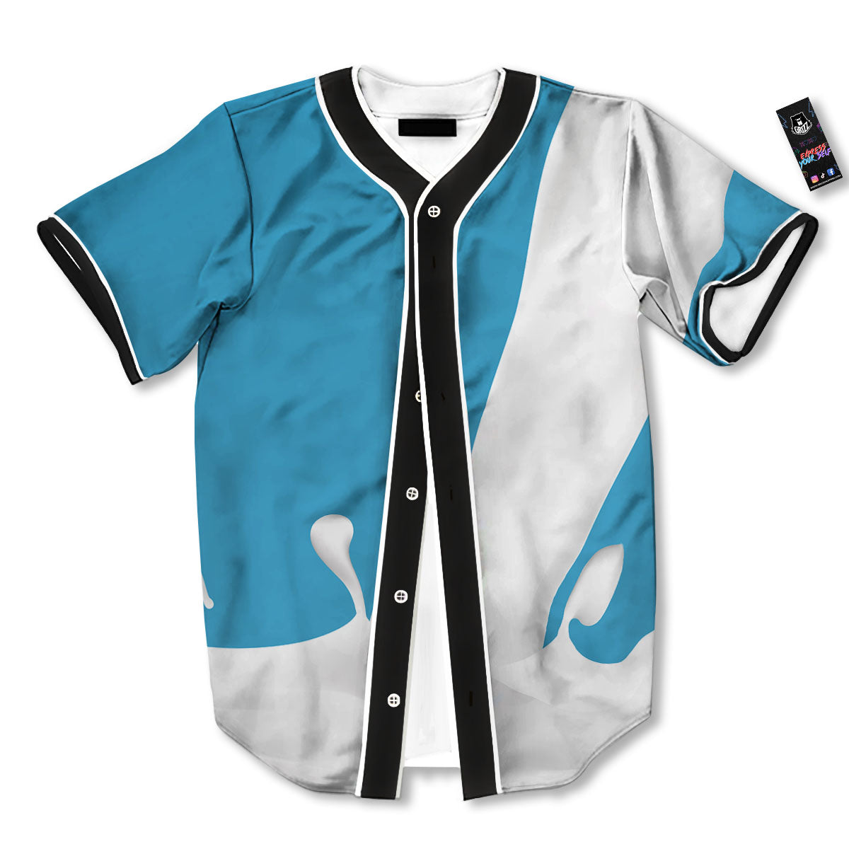 Splash Milk Print Baseball Jersey-grizzshop