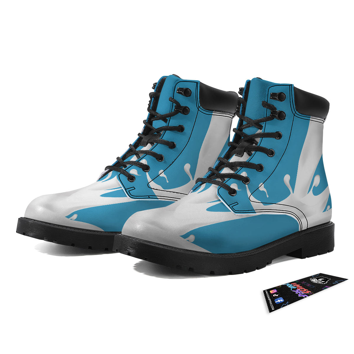 Splash Milk Print Boots-grizzshop