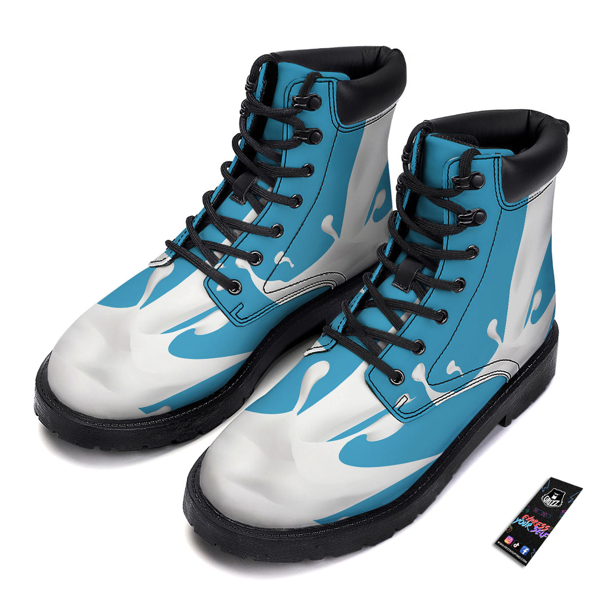Splash Milk Print Boots-grizzshop