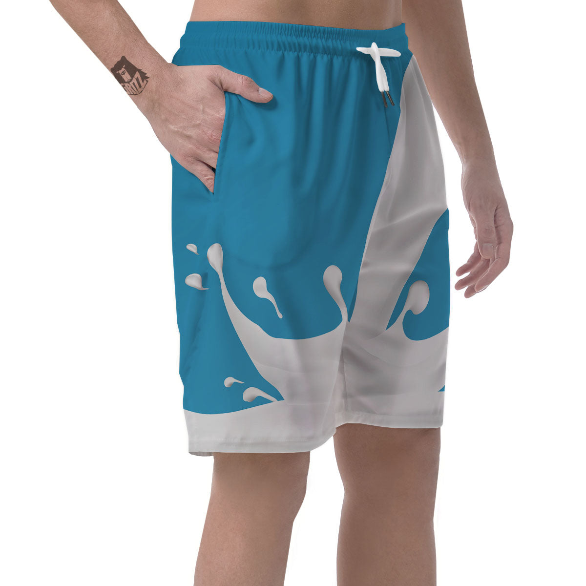 Splash Milk Print Men's Shorts-grizzshop