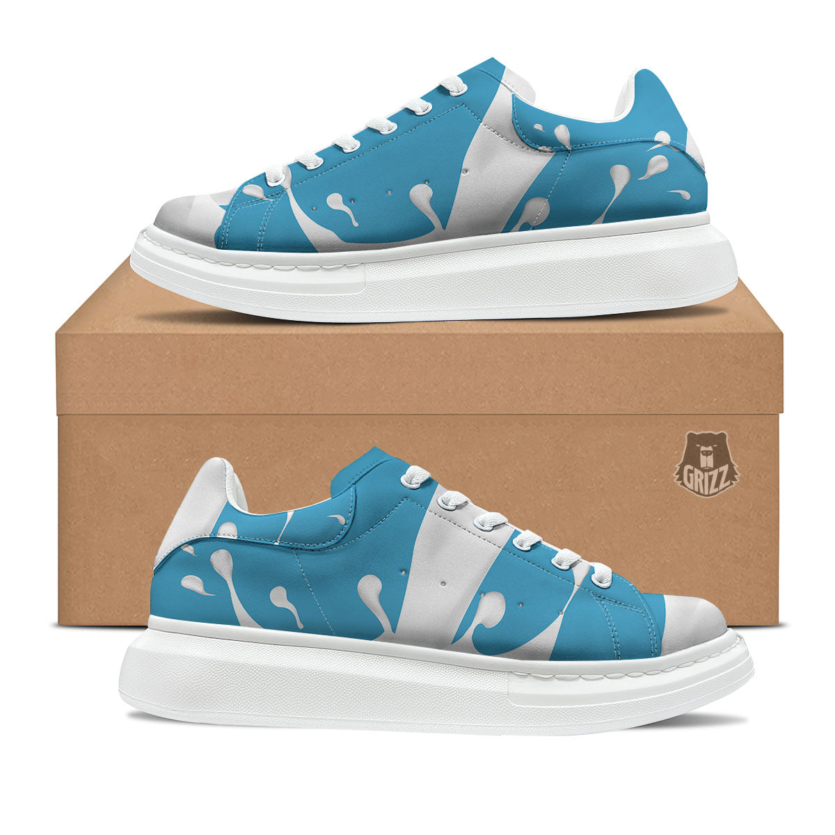 Splash Milk Print Platform Shoes-grizzshop
